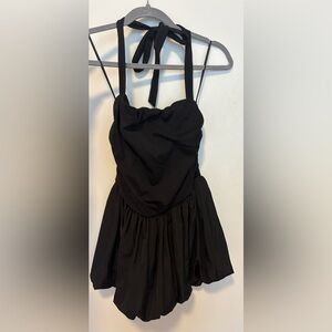 Garage Black Strapless Tie-Shoulder Mini Dress